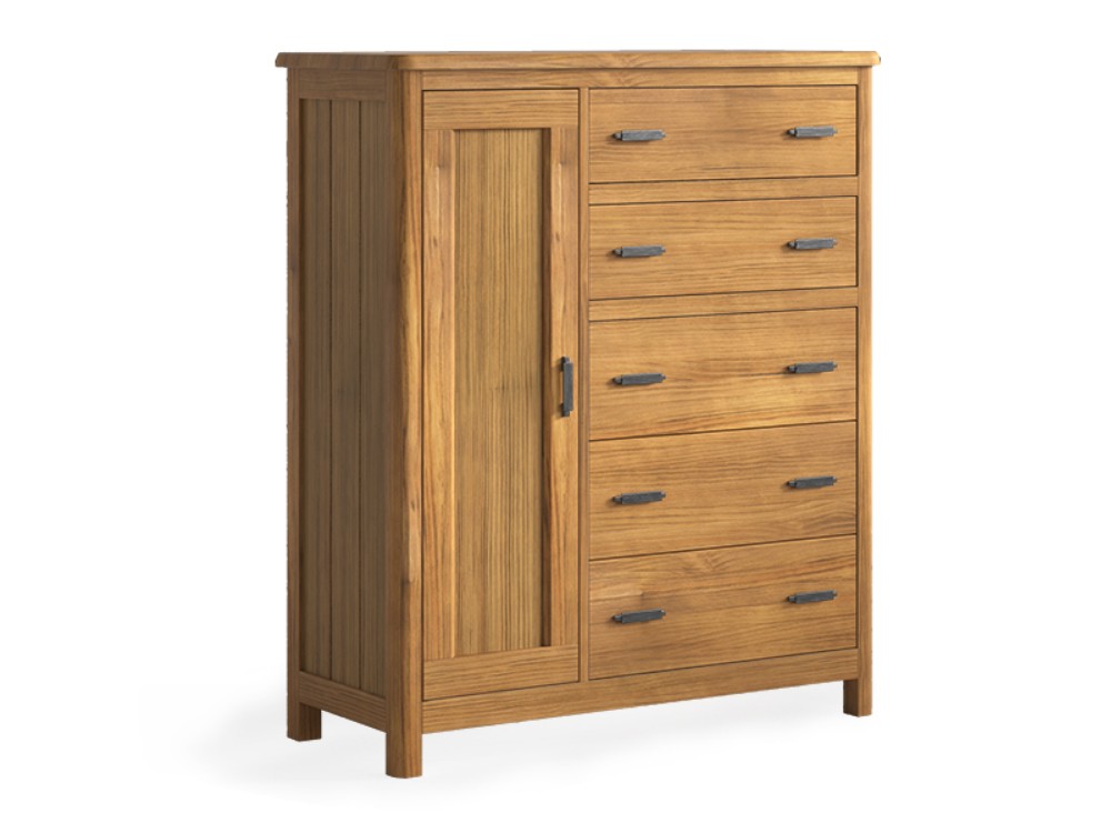 Cómoda con puerta y cajones de madera maciza Cerdeña de grupo Seys - 4