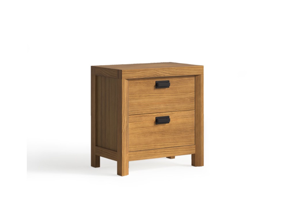 Mesita de noche Lyon con dos cajones fabricado en madera maciza de Grupo Seys - 7