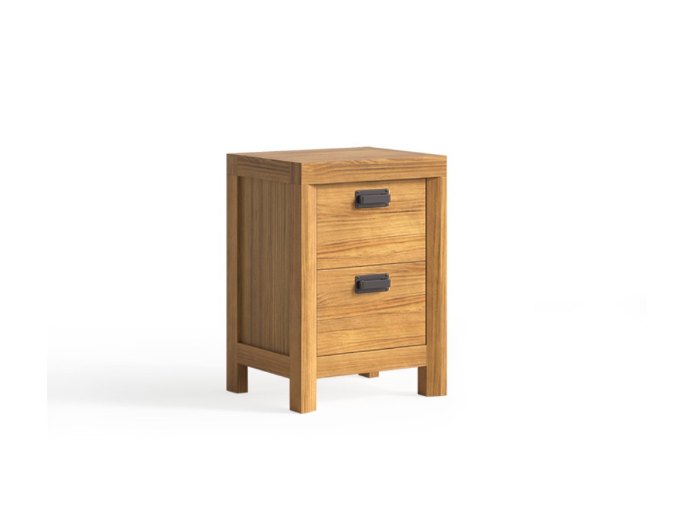 Mesita de noche Lyon con dos cajones fabricado en madera maciza de Grupo Seys - 4