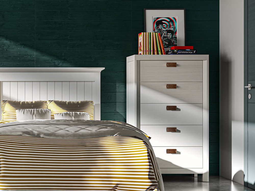 Sifonier con cinco cajones de madera maciza Lyon Grupo Seys - 1