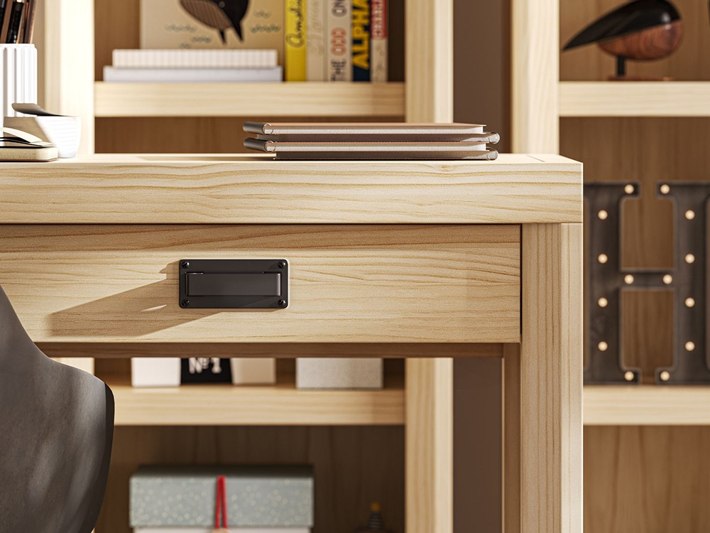 Mesa de estudio Lyon de madera maciza con dos cajones de Grupo Seys - 2