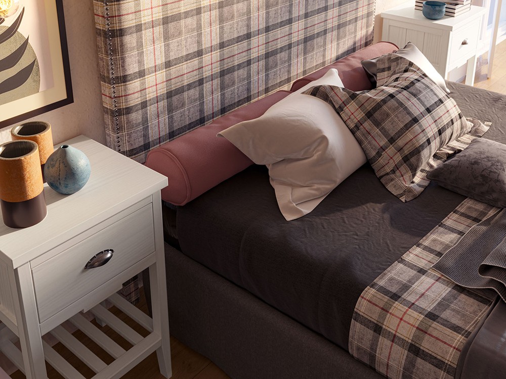 Mesita de noche Nantes de madera maciza con un cajón de Grupo Seys - 6