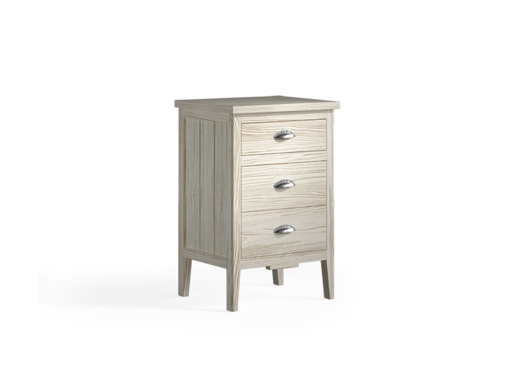 Mesita de noche de madera maciza con trews cajones Nantes de Grupo Seys - 5