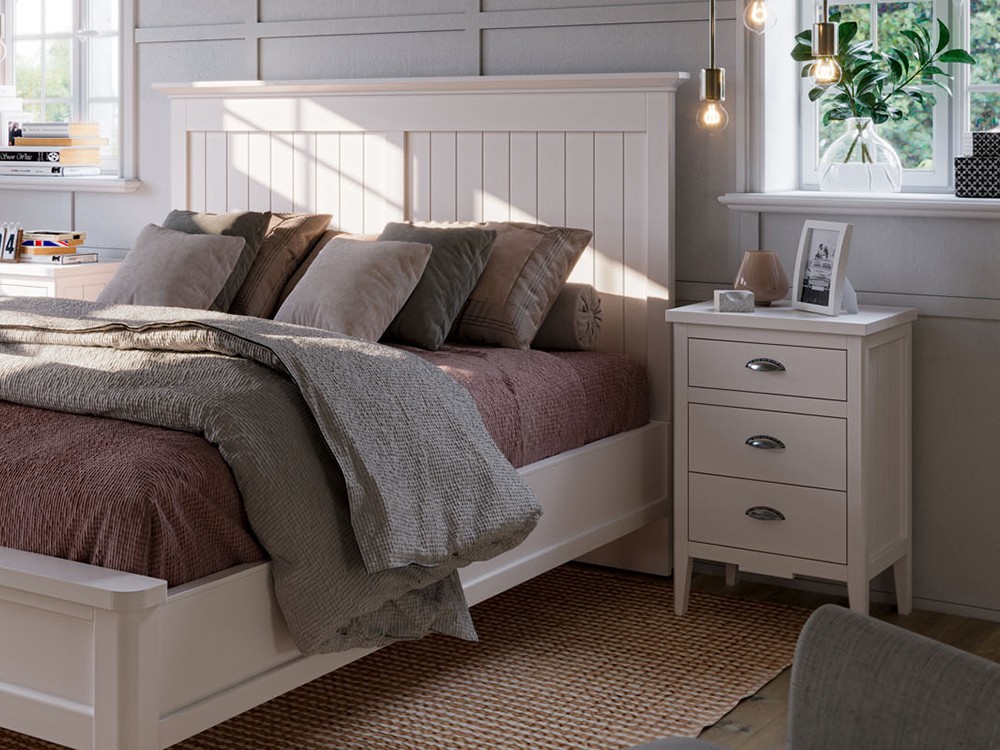 Mesita de noche de madera maciza con trews cajones Nantes de Grupo Seys - 7