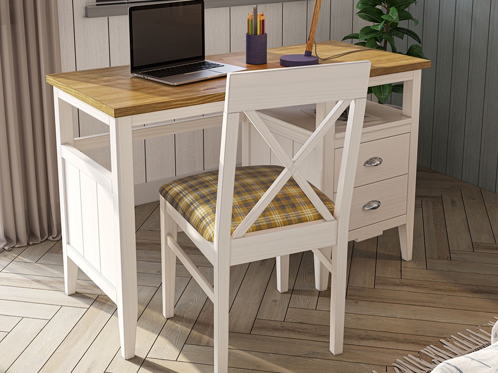 Escritorio Nantes de madera maciza con cajonera de Grupo Seys - 1