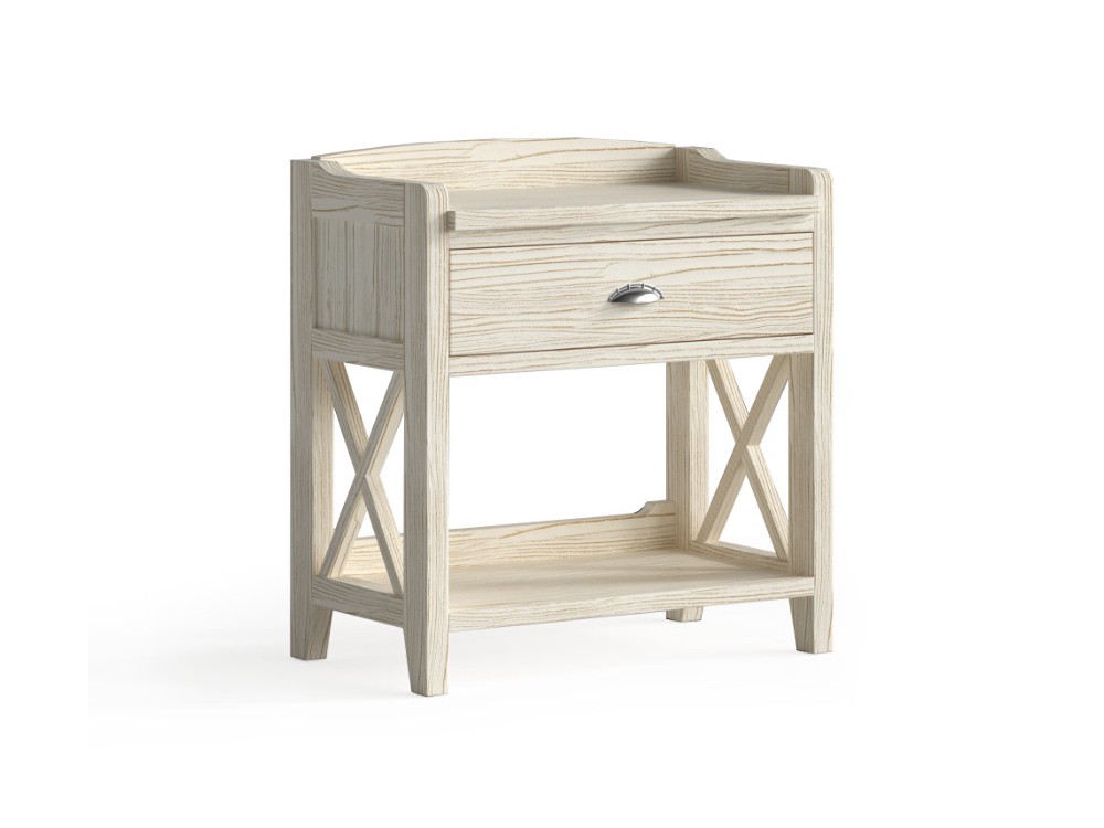 Mesita de noche con un cajón Verona de madera maciza de Grupo Seys - 9