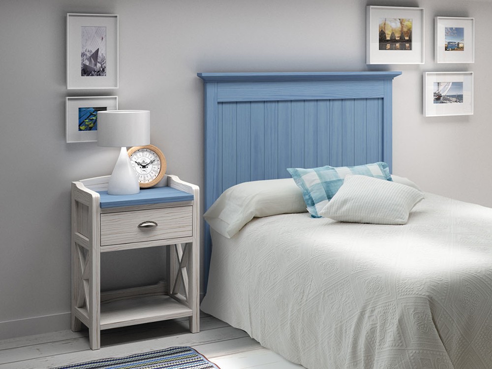 Mesita de noche con un cajón Verona de madera maciza de Grupo Seys - 11