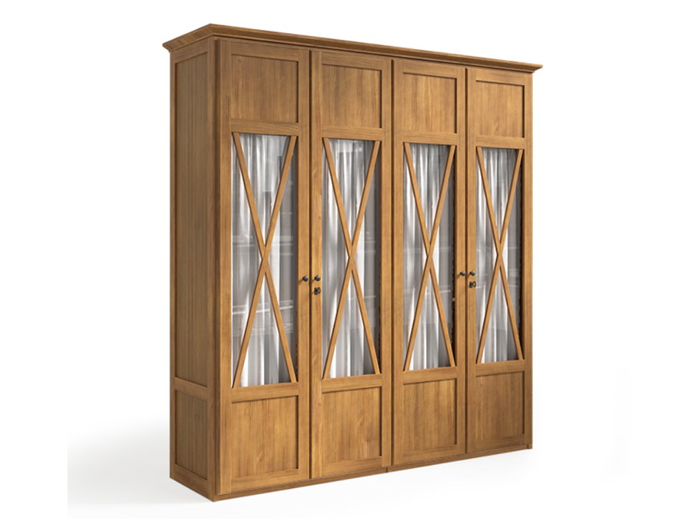 Armario puertas cristal Mediterráneo de madera maciza Grupo Seys - 8