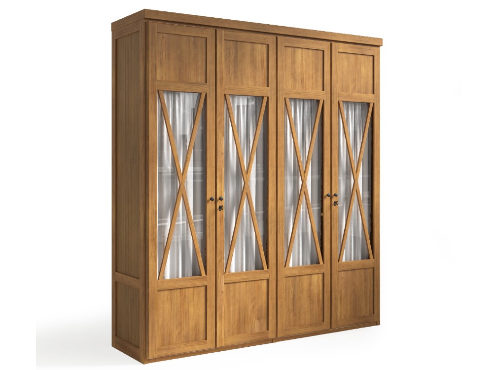 Armario puertas cristal Mediterráneo de madera maciza Grupo Seys - 14
