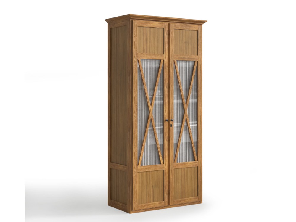 Armario puertas cristal Mediterráneo de madera maciza Grupo Seys - 4