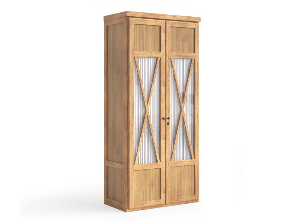 Armario puertas cristal Mediterráneo de madera maciza Grupo Seys - 10