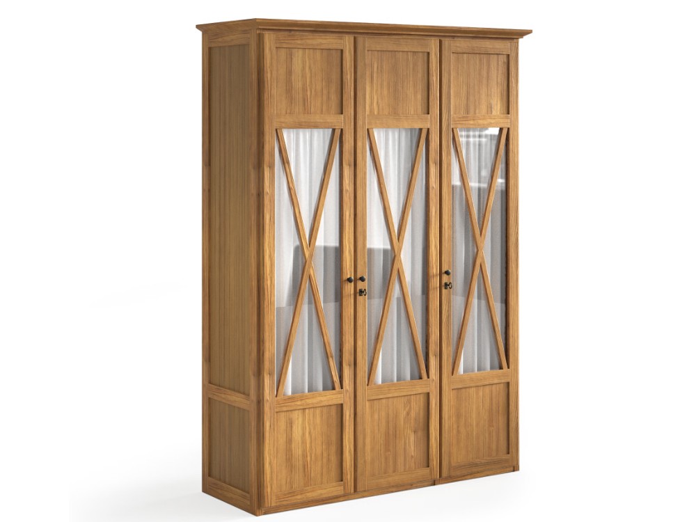 Armario puertas cristal Mediterráneo de madera maciza Grupo Seys - 6