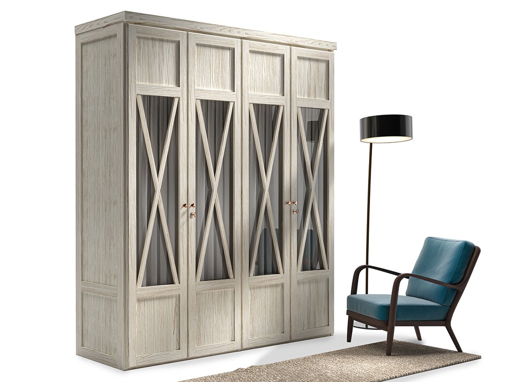 Armario puertas cristal Mediterráneo de madera maciza Grupo Seys - 18