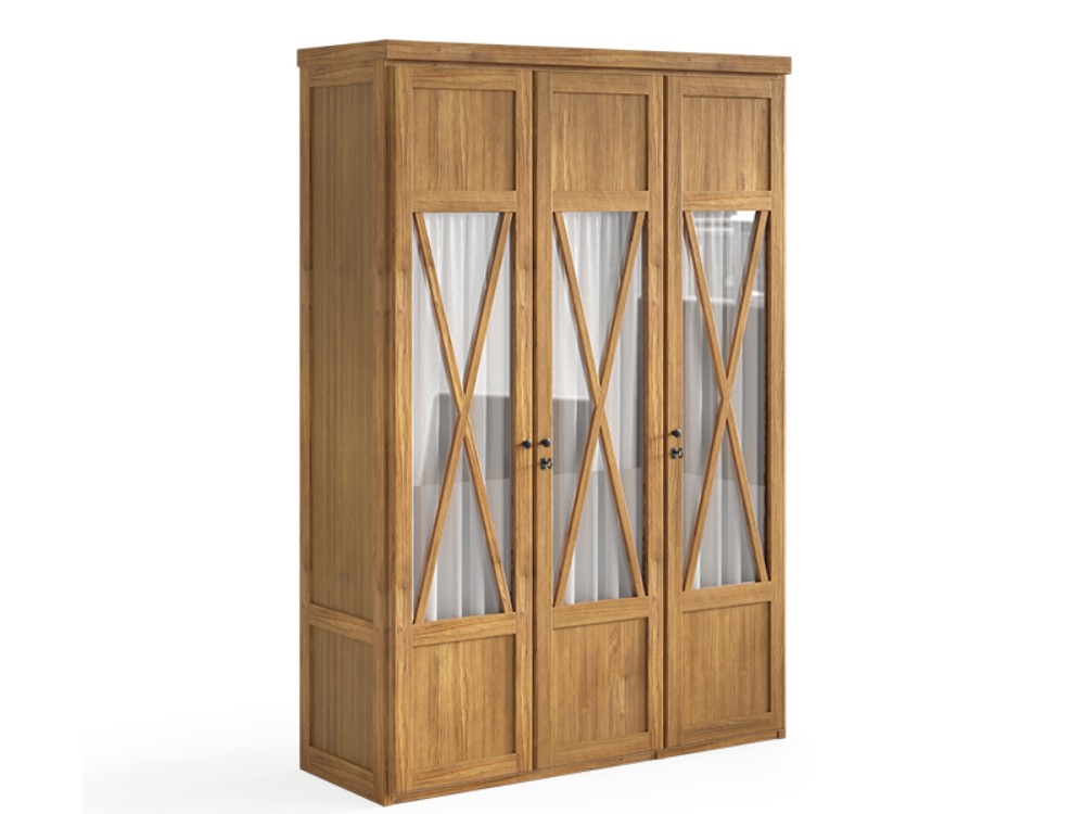 Armario puertas cristal Mediterráneo de madera maciza Grupo Seys - 13
