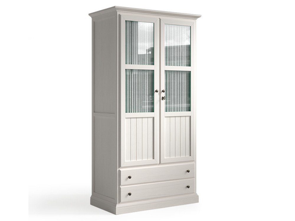 Armario puertas de cristal con visillo Niger de madera maciza de Grupo Seys - 2