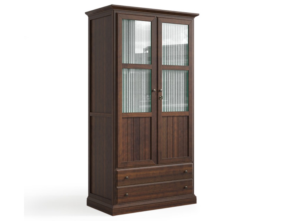 Armario puertas de cristal con visillo Niger de madera maciza de Grupo Seys - 4