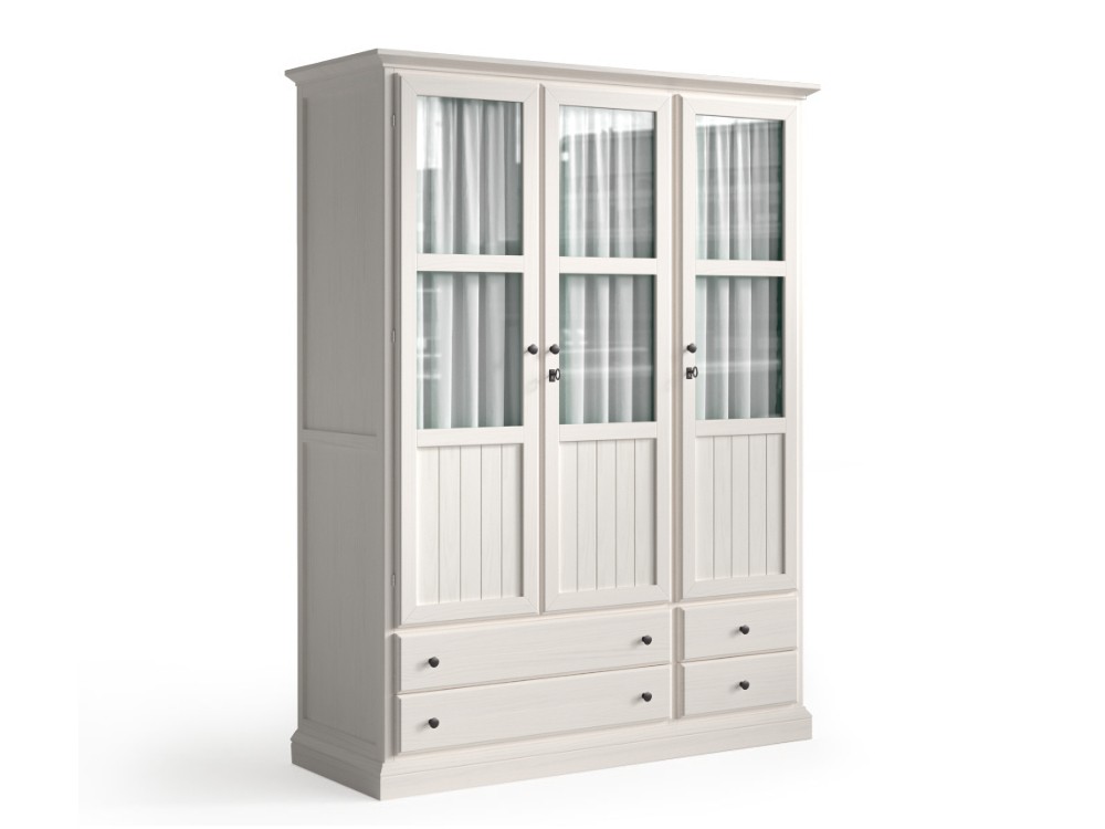 Armario puertas de cristal con visillo Niger de madera maciza de Grupo Seys - 6