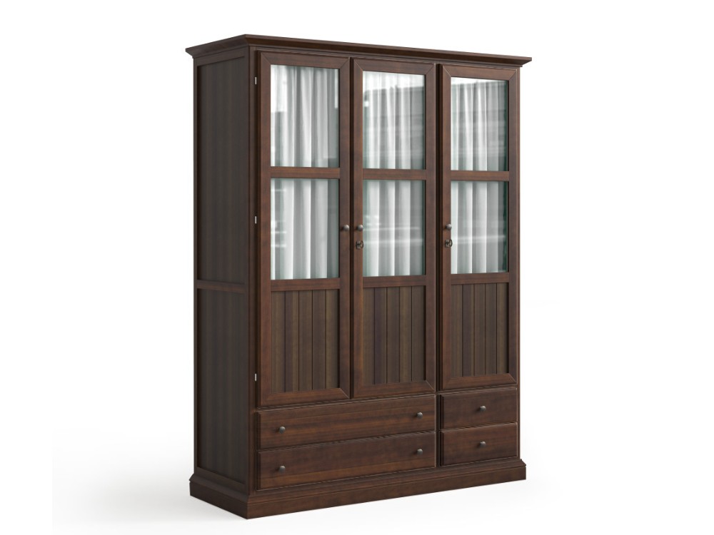 Armario puertas de cristal con visillo Niger de madera maciza de Grupo Seys - 8