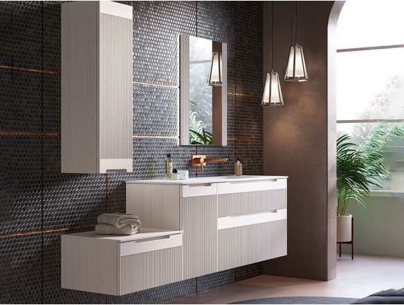 Mueble baño Marsala Blanco decapé en madera maciza de Grupo Seys - 1