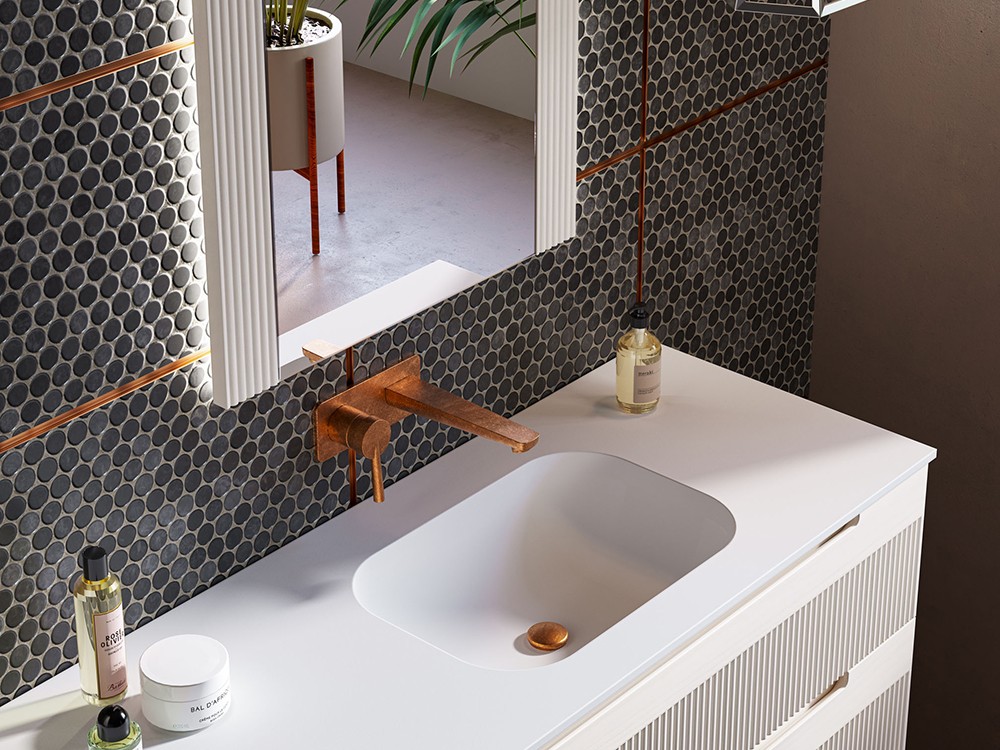 Mueble baño Marsala Blanco decapé en madera maciza de Grupo Seys - 2