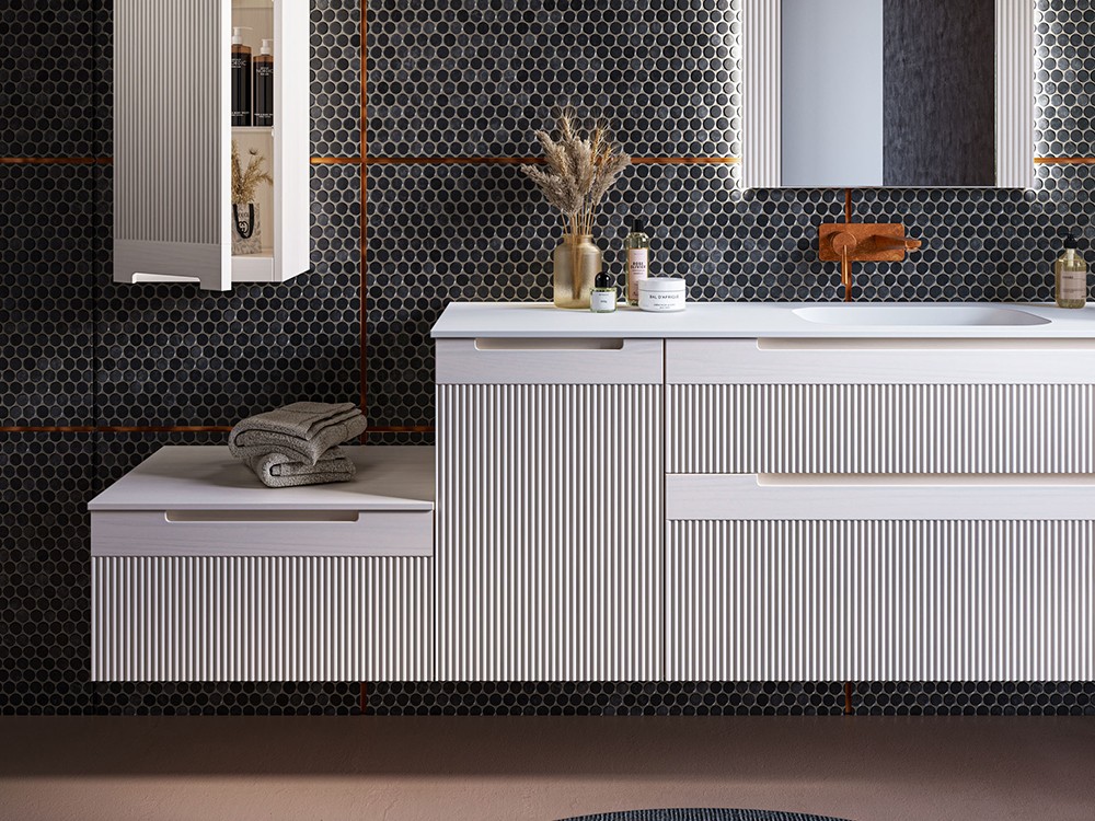 Mueble baño Marsala Blanco decapé en madera maciza de Grupo Seys - 4