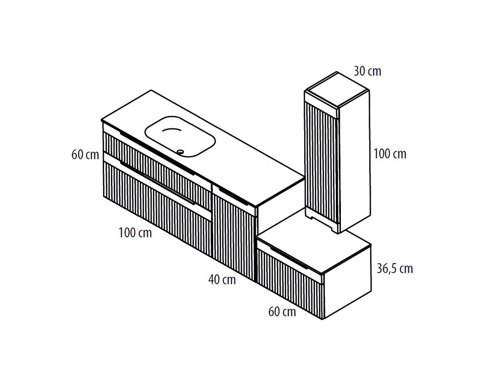 Mueble baño Marsala Blanco decapé en madera maciza de Grupo Seys - 5