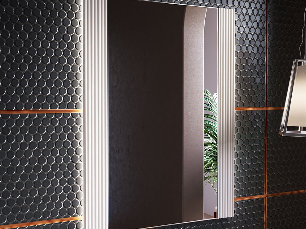 Espejo de baño led Osiris con laterales de madera maciza de Grupo Seys - 5