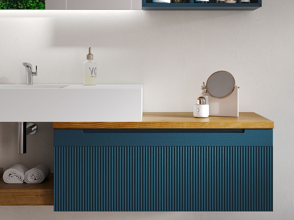 Mueble baño Marsala 06 de madera maciza con lavabo y espejo con luz led de Grupo Seys - 6