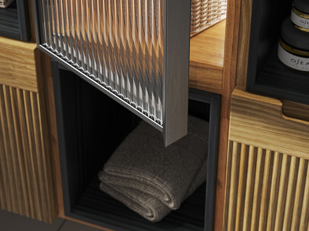 Mueble de baño Marsala 12 de madera maciza con puerta de cristal de Grupo Seys - 2