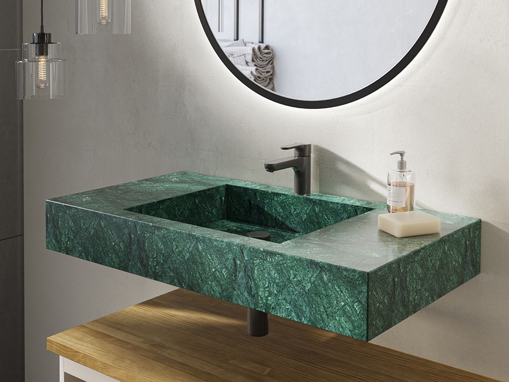 Mueble de baño Catania 19 de madera maciza con lavabo de piedra de Grupo Seys - 5