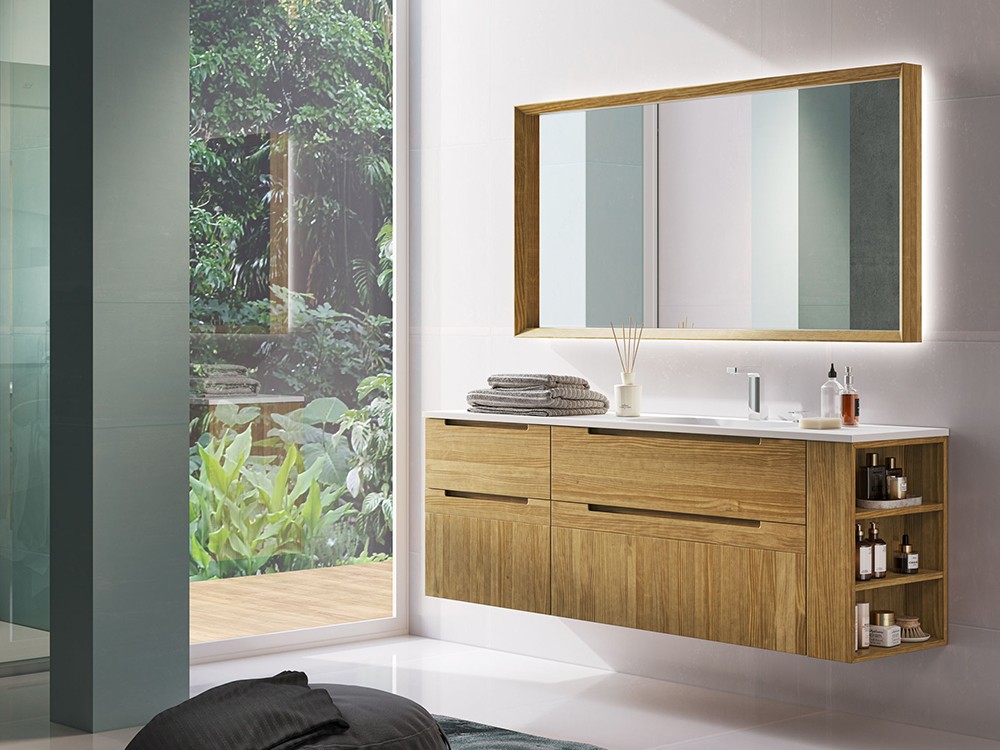 Mueble de baño Catania 20 de madera maciza con lavabo de Grupo Seys - 1