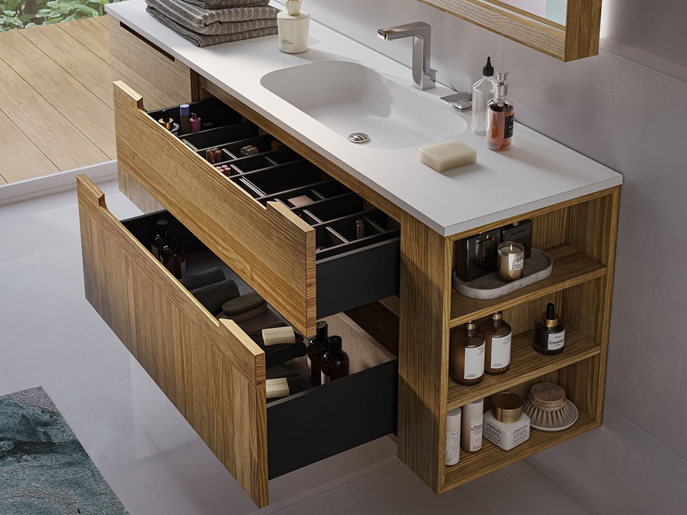 Mueble de baño Catania 20 de madera maciza con lavabo de Grupo Seys - 2