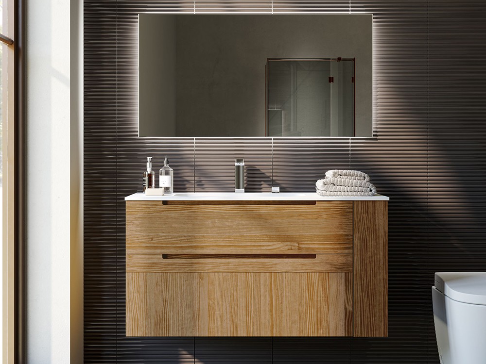 Mueble de baño Catania 23 de madera maciza con lavabo incluido de Grupo Seys - 1