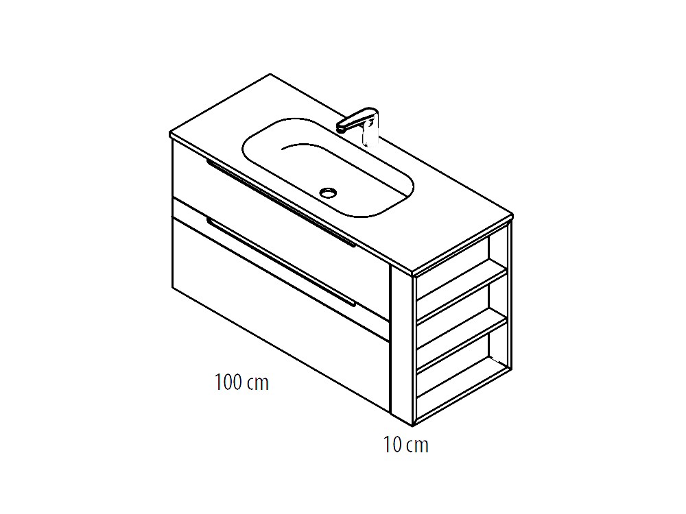 Mueble de baño Catania 23 de madera maciza con lavabo incluido de Grupo Seys - 4