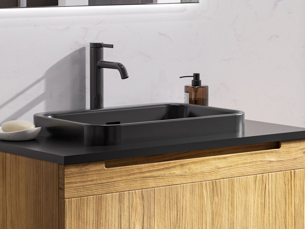 Mueble de baño Catania 29 de madera maciza con encimera y lavabo de Grupo Seys - 2