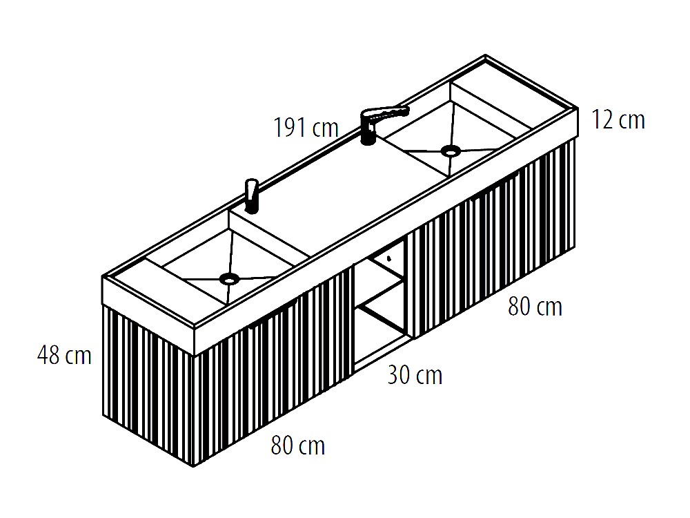 Mueble de baño Naox 30 de madera maciza con encimera con lavabo de Grupo seys - 5