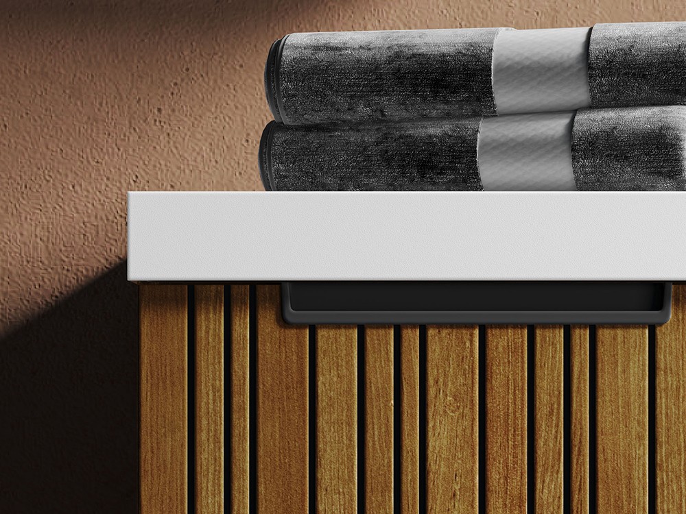 Mueble de baño Naox 31 de madera maciza con encimera con lavabo de Grupo Seys - 2