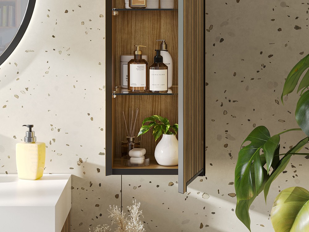 Mueble de baño Naox 35 de madera maciza con encimera y lavabo de Grupo Seys - 4