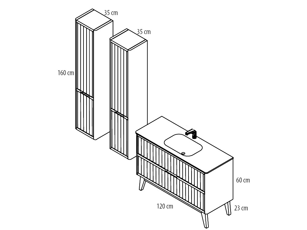 Mueble de baño Palermo 48 de madera maciza con encimera y lavabo de Grupo Seys - 5