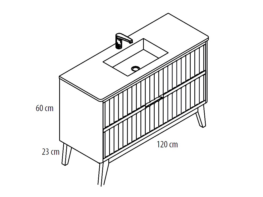 Mueble de baño Palermo 49 de madera maciza con encimera y lavabo de Grupo Seys - 4