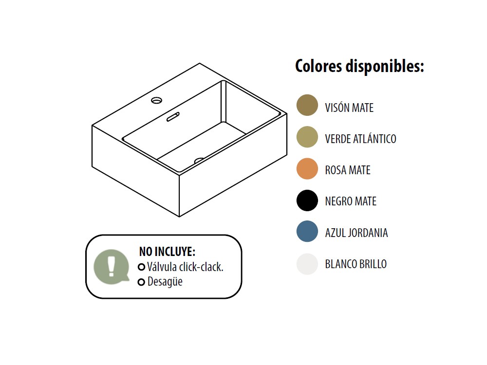 Lavabo sobre encimera Cubo de porcelana esmaltada Grupo Seys - 4