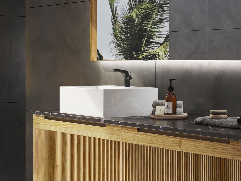 Lavabo sobre encimera Cubo de porcelana esmaltada Grupo Seys - 2