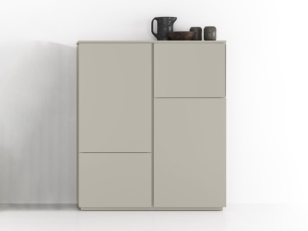 Aparador alto con cuatro puertas de melamina Muss Tegar Mobel - 3