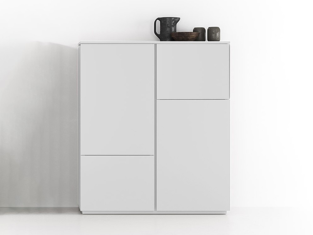 Aparador alto con cuatro puertas de melamina Muss Tegar Mobel - 4