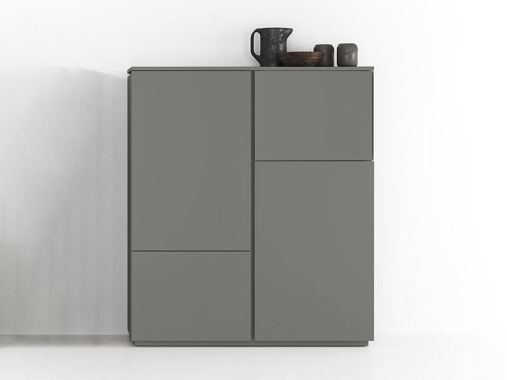 Aparador alto con cuatro puertas de melamina Muss Tegar Mobel - 7