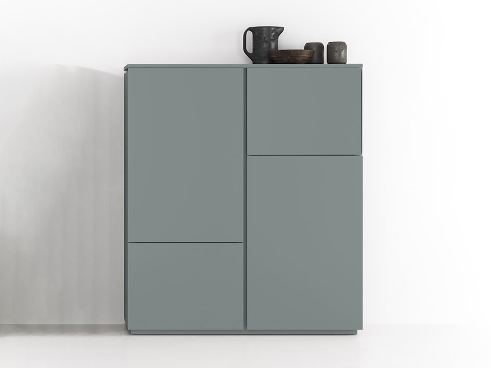 Aparador alto con cuatro puertas de melamina Muss Tegar Mobel - 2