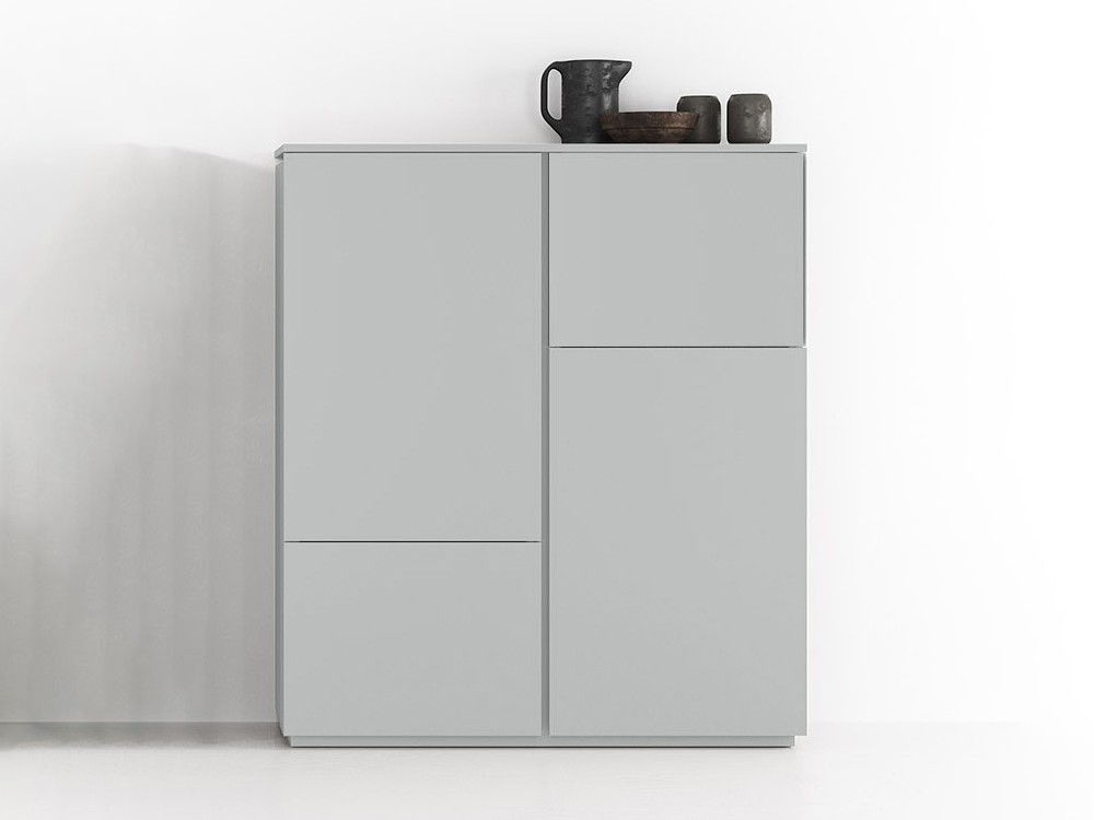 Aparador alto con cuatro puertas de melamina Muss Tegar Mobel - 8