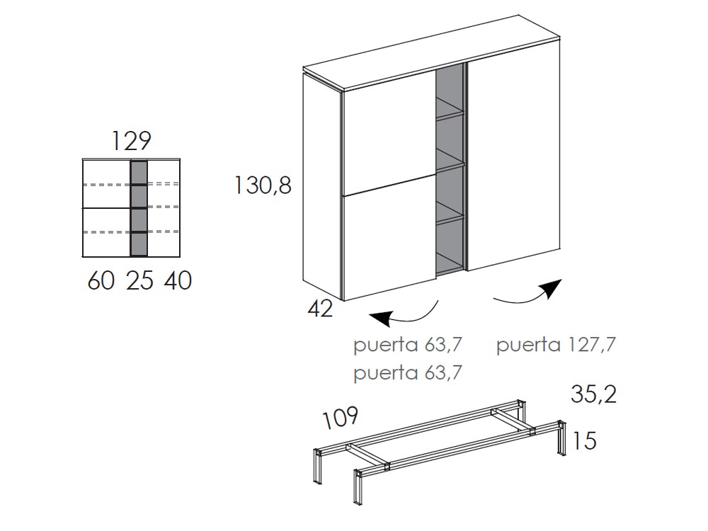 Aparador cubo Muss 15b de melamina de primera calidad Tegar Mobel - 7