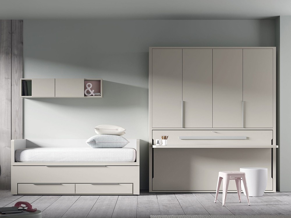 Cama Compacta Premium con dos camas de 90x190cm QBn12 de Tegar Mobel - 13