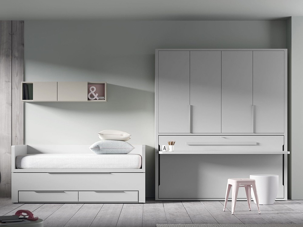 Cama Compacta Premium con dos camas de 90x190cm QBn12 de Tegar Mobel - 14